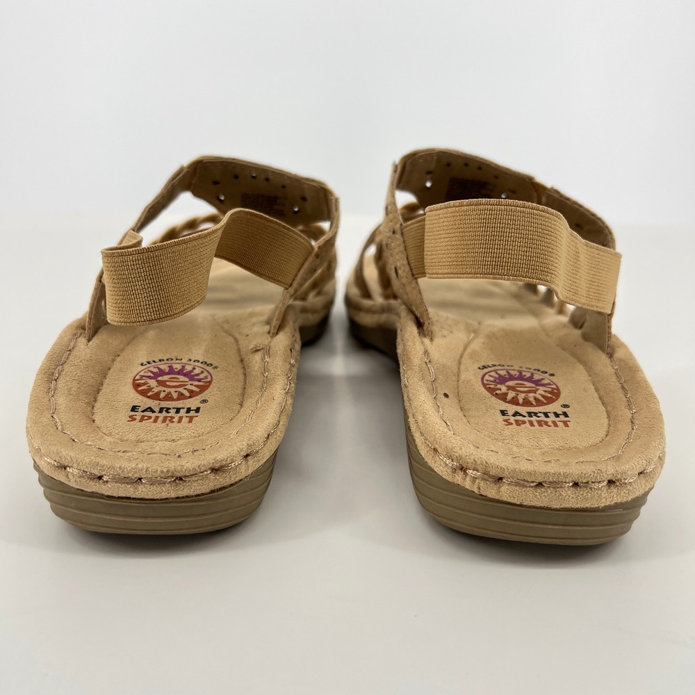 Earth Spirit Sandals Womens 10 Tan Boho Braided Slingback Andi Gelron 2000 - Picture 4 of 8